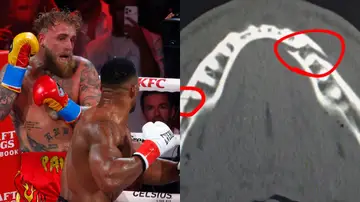 Anthony Joshua en el momento de noquear a Jake Paul Anthony Joshua en el momento de noquear a Jake Paul