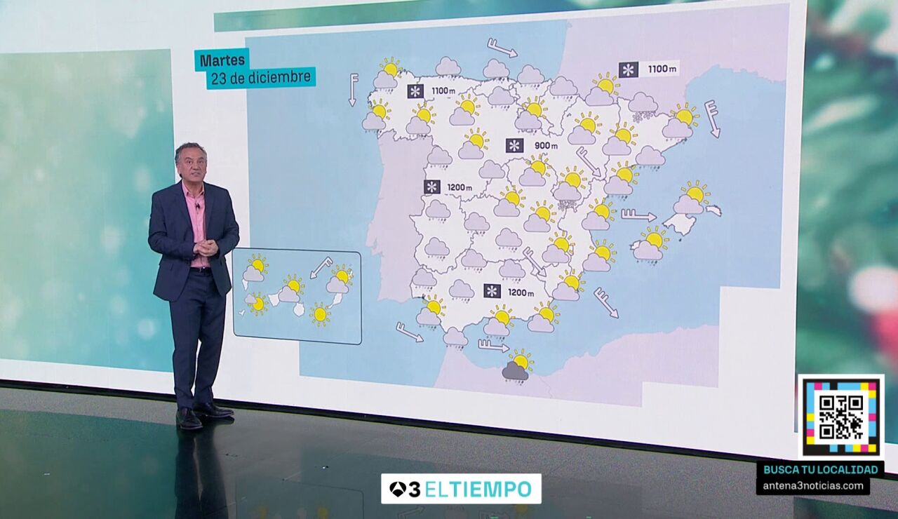 La previsi&oacute;n del martes 23 de diciembre