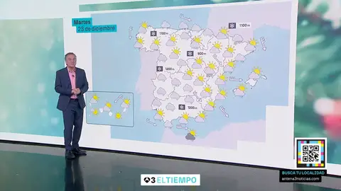 La previsión del martes 23 de diciembre Roberto Brasero alerta: "Tiempo movido para la primera semana de invierno"