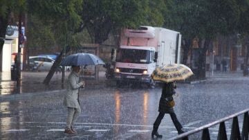 Imagen de archivo de las lluvias en M&aacute;laga.