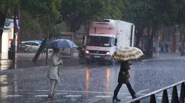 Imagen de archivo de las lluvias en Málaga. Imagen de archivo de las lluvias en Málaga.