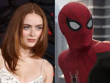 Sadie Sink y SpiderMan en un montaje Sadie Sink y SpiderMan en un montaje