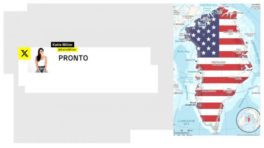 Tuit de Katie Miller del mapa de EEUU en Groenlandia