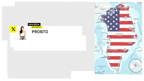 Tuit de Katie Miller del mapa de EEUU en Groenlandia Tuit de Katie Miller del mapa de EEUU en Groenlandia