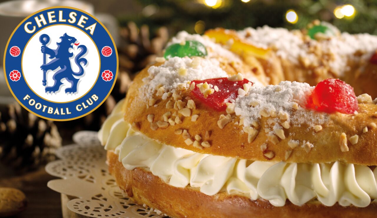 Imagen de archivo del escudo del Chelsea y de un Rosc&oacute;n de Reyes.