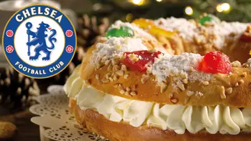 Imagen de archivo del escudo del Chelsea y de un Roscón de Reyes. Imagen de archivo del escudo del Chelsea y de un Roscón de Reyes.