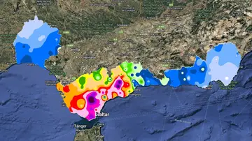 Imagen de la distribución pluviométrica. Imagen de la distribución pluviométrica.