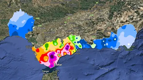 Imagen de la distribución pluviométrica. Imagen de la distribución pluviométrica.