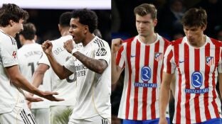 Gonzalo y Sorloth celebran un gol con Real Madrid y Atl&eacute;tico de Madrid
