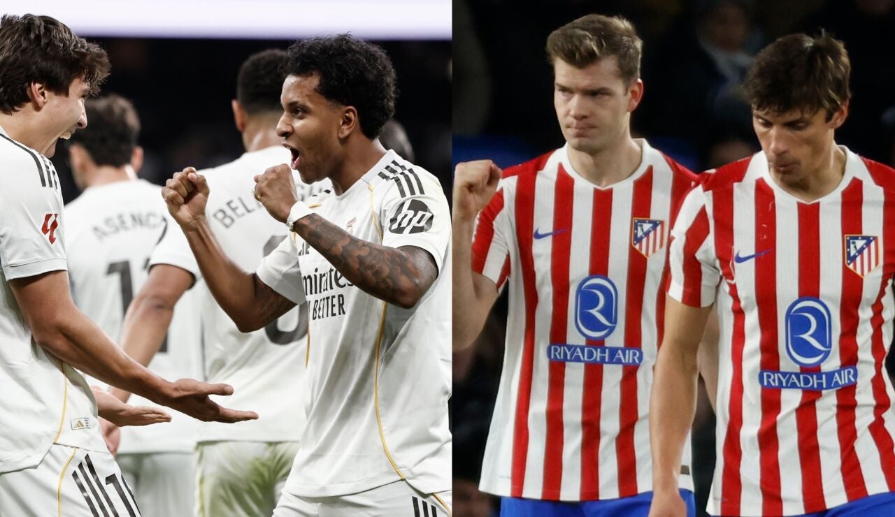 Gonzalo y Sorloth celebran un gol con Real Madrid y Atl&eacute;tico de Madrid
