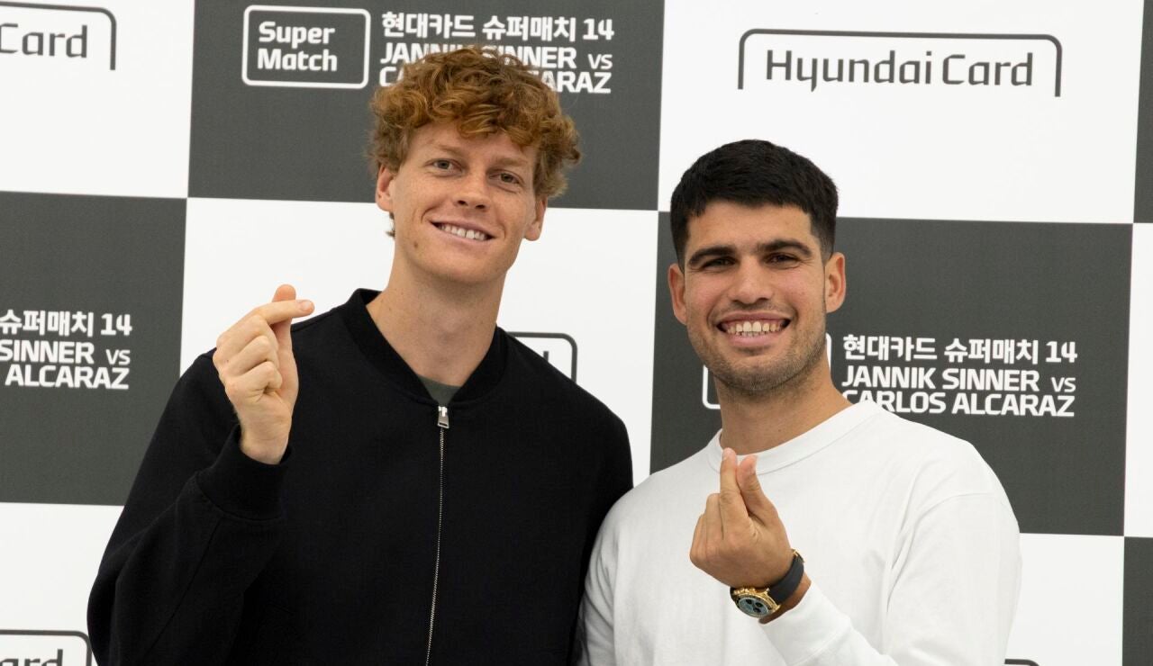 Jannik Sinner y Carlos Alcaraz en Corea del Sur