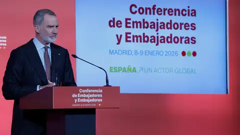 El rey Felipe VI interviene durante la clausura la X Conferencia de embajadores El rey Felipe VI interviene durante la clausura la X Conferencia de embajadores
