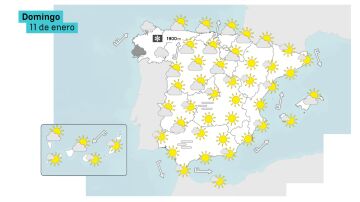 Imagen de la previsión del domingo 11 de enero.