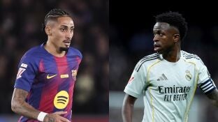 Raphinha (Barcelona) y Vinicius Jr (Real Madrid)