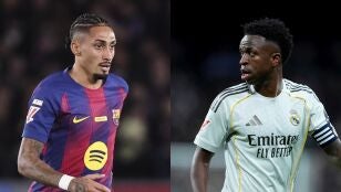 Raphinha (Barcelona) y Vinicius Jr (Real Madrid)