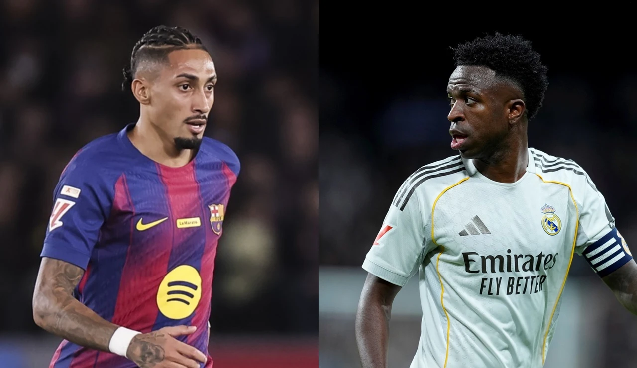 Raphinha (Barcelona) y Vinicius Jr (Real Madrid)