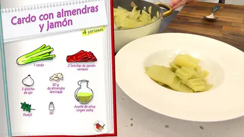 Ingredientes Cardo con almendras y jamón Ingredientes Cardo con almendras y jamón