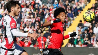 Mojica en el partido contra el Rayo Vallecano