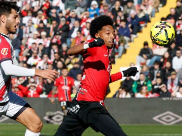 Mojica en el partido contra el Rayo Vallecano