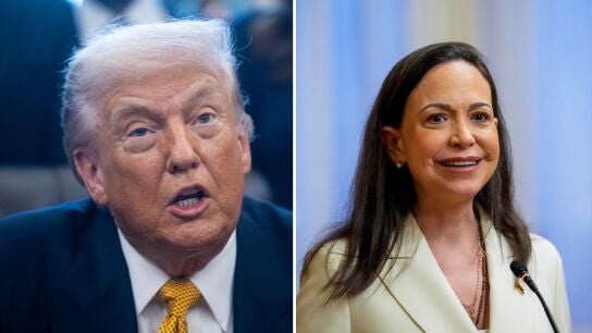Donald Trump y Mar&iacute;a Corina Machado