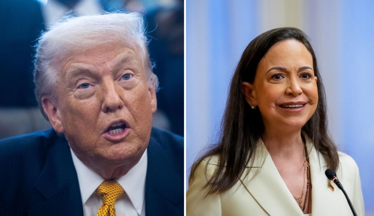 Donald Trump y Mar&iacute;a Corina Machado