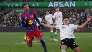 Lamine Yamal en el partido ante el Racing de Santander