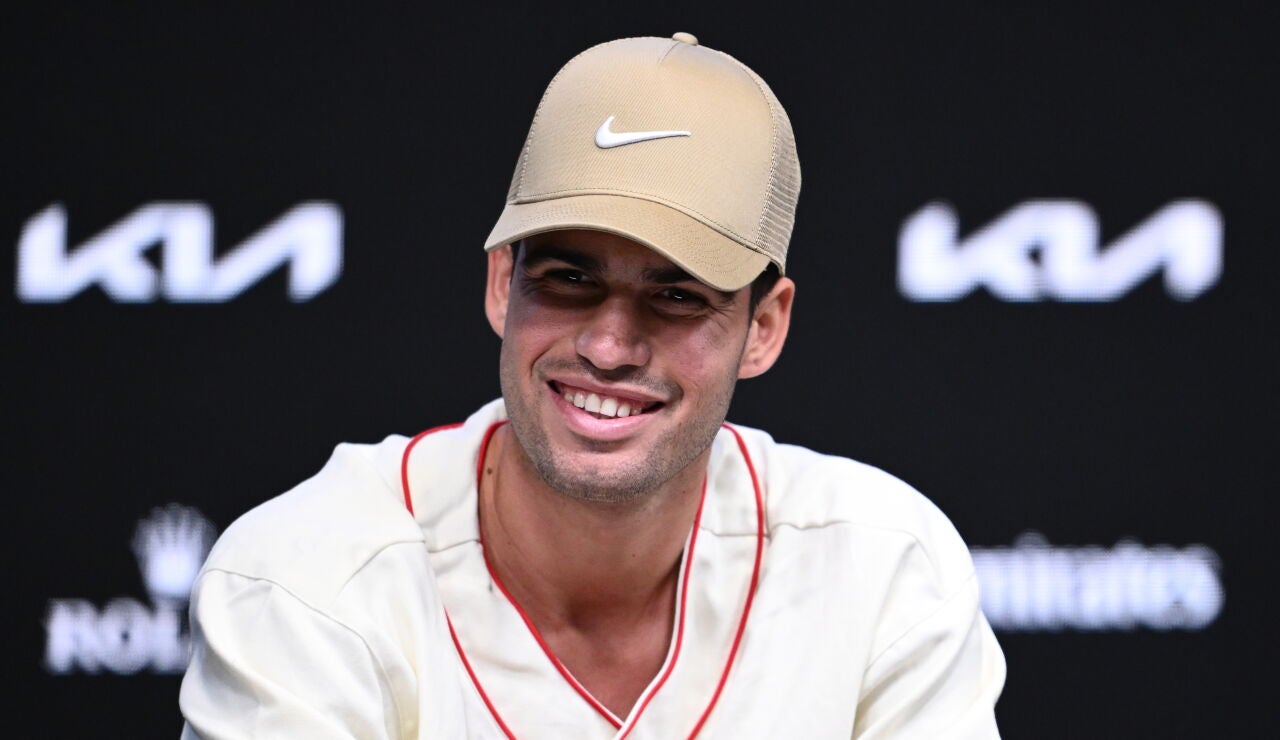 Carlos Alcaraz, en rueda de prensa en Melbourne