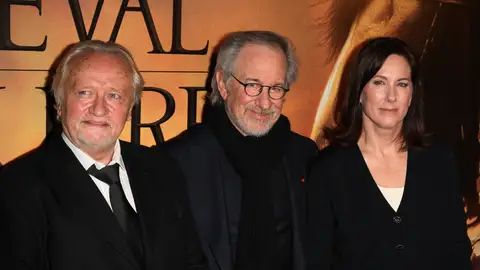 Niels Arestrup,Steven Spielberg y Kathleen Kennedy Niels Arestrup,Steven Spielberg y Kathleen Kennedy
