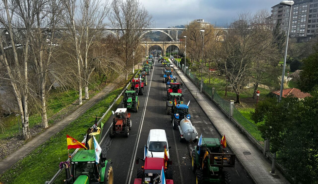 Imagen de las protestas de agricultores y ganaderos por el acuerdo UE-Mercosur.