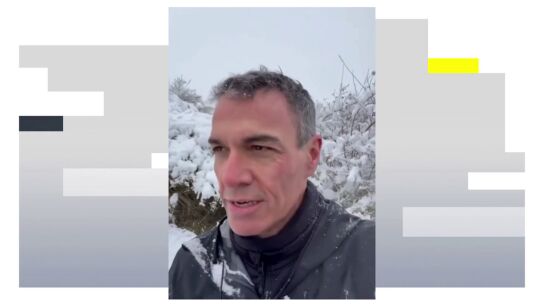 V&iacute;deo: El plan diferente de S&aacute;nchez en un fin de semana de nevadas intensas