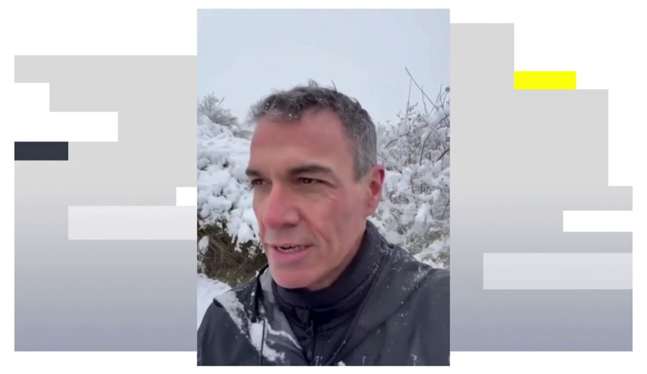 V&iacute;deo: El plan diferente de S&aacute;nchez en un fin de semana de nevadas intensas