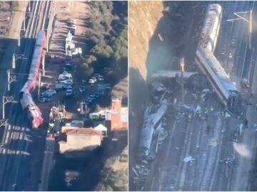 Im&aacute;genes a&eacute;reas del accidente de Adamuz, C&oacute;rdoba