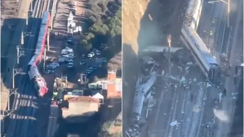 Imágenes aéreas del accidente de Adamuz, Córdoba Imágenes aéreas del accidente de Adamuz, Córdoba