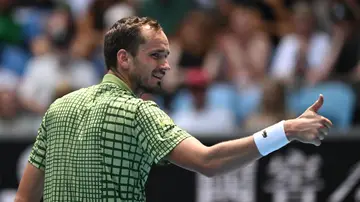 Daniil Medvedev celebra un punto en su estreno en el Open de Australia Daniil Medvedev celebra un punto en su estreno en el Open de Australia