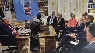 Donald Trump insiste en sus amenazas a Europa Una de las imágenes retocadas con Inteligencia Artificial publicadas por Donald Trump