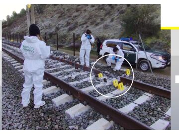 Trabajos en el punto del accidente en Adamuz