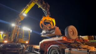 Gr&uacute;as en el lugar del accidente.