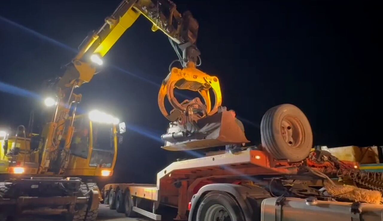 Gr&uacute;as en el lugar del accidente.