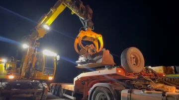 Gr&uacute;as en el lugar del accidente.