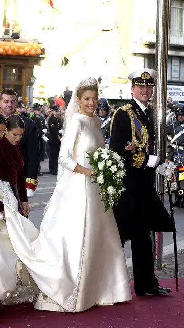 Máxima de Holanda en su boda vestida de Valentino Máxima de Holanda en su boda vestida de Valentino