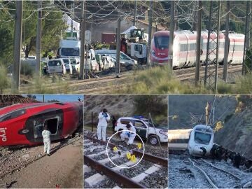 Distintas im&aacute;genes del fatal accidente de Adamuz