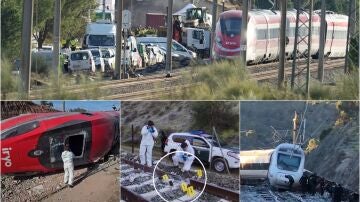 Distintas im&aacute;genes del fatal accidente de Adamuz
