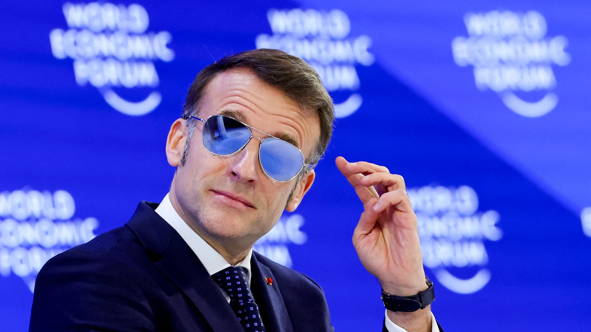 Emmanuel Macron en el Foro Económico Mundial de Davos Emmanuel Macron en el Foro Económico Mundial de Davos