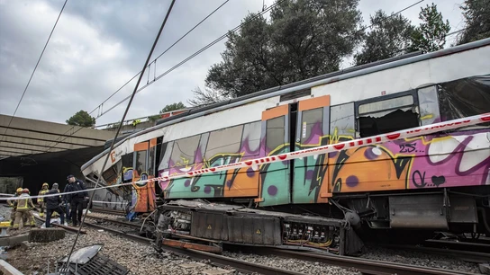 Imagen del Rodalies accidentado en Gelida, Barcelona Imagen del Rodalies accidentado en Gelida, Barcelona