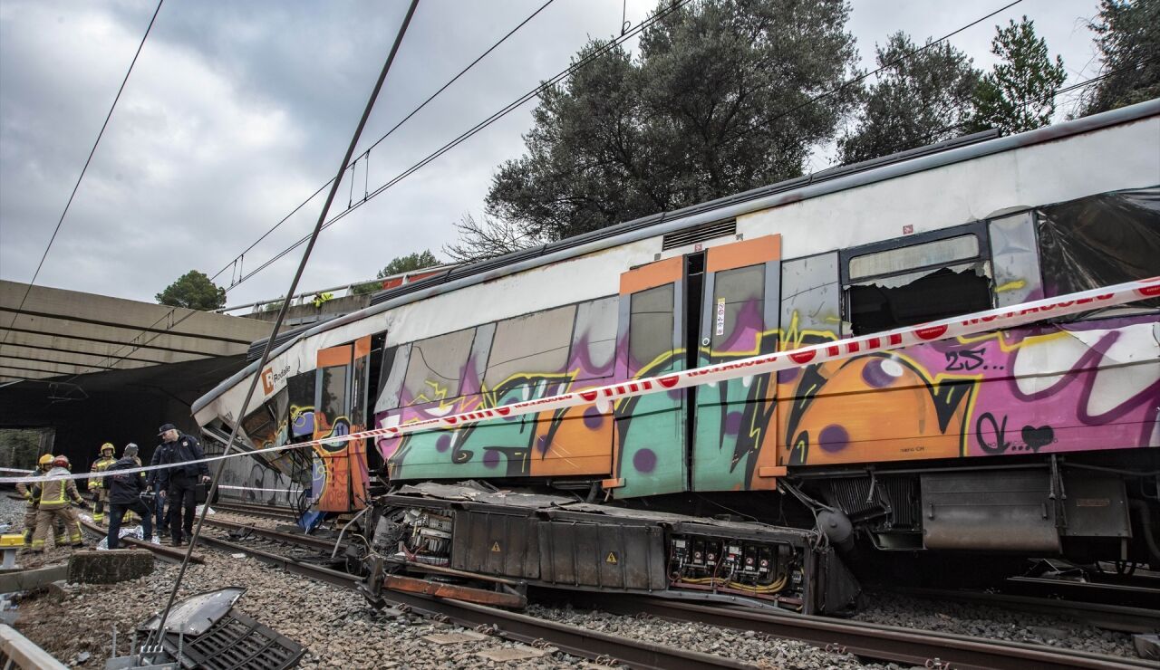 Imagen del Rodalies accidentado en Gelida, Barcelona