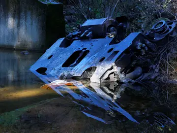 Foto del bogie de un tren en la zona del accidente de Adamuz Foto del bogie de un tren en la zona del accidente de Adamuz