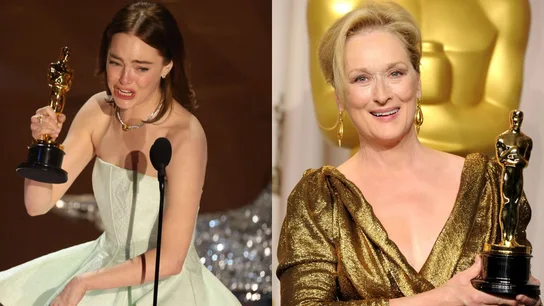 Emma Stone con su Oscar I Meryl Streep con su Oscar Emma Stone con su Oscar I Meryl Streep con su Oscar