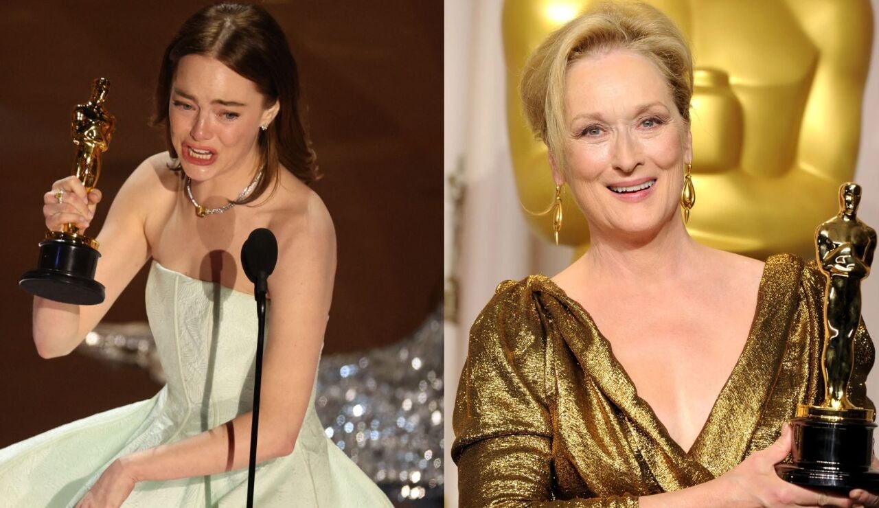Emma Stone con su Oscar I Meryl Streep con su Oscar