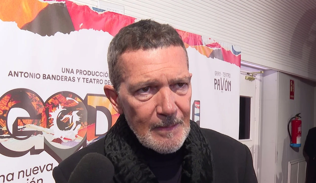 Antonio Banderas hablando con la prensa