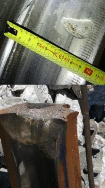 Im&aacute;genes de la situaci&oacute;n de la v&iacute;a en Adamuz. 